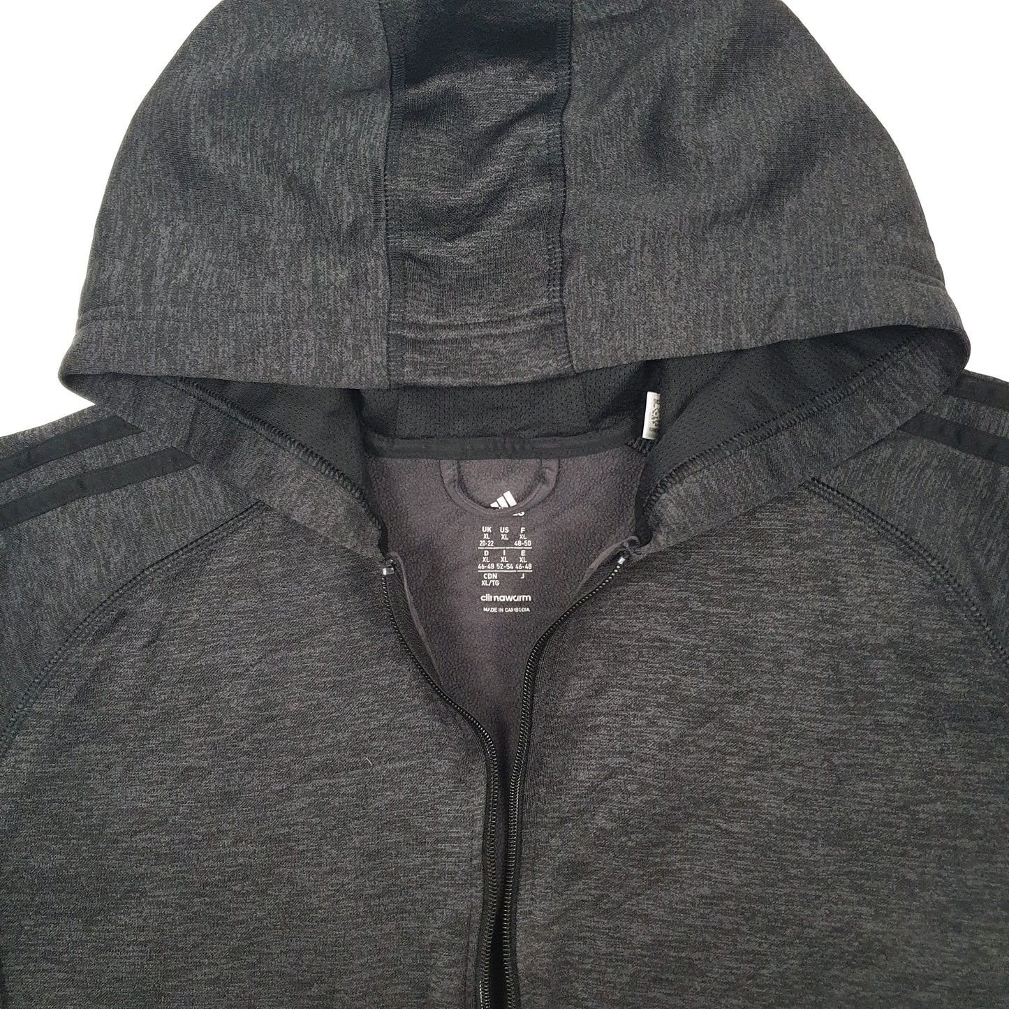 Womens Black Adidas Hoodie Full Zip Jumper