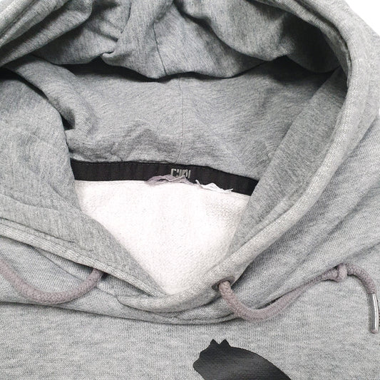 Mens Grey Puma Spellout Hoodie Jumper