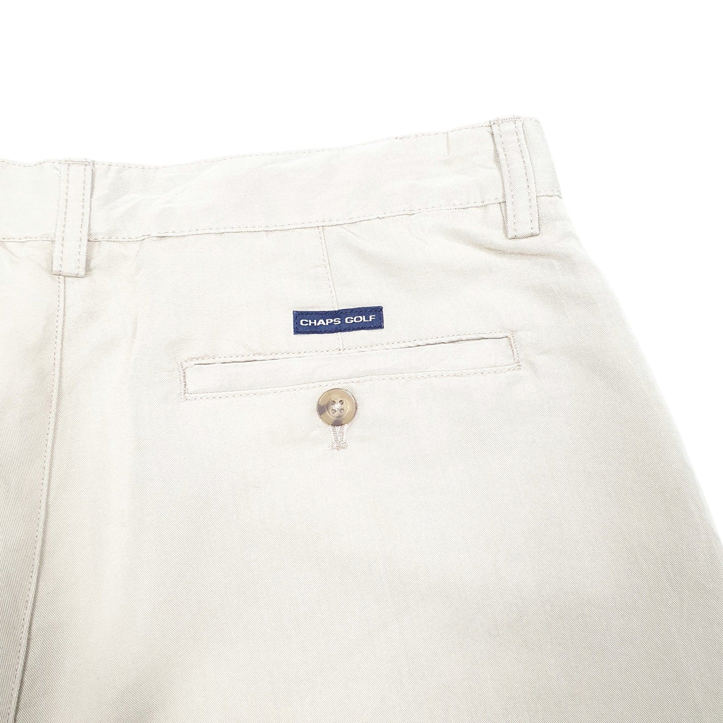 Mens Beige Chaps Golf Chino Shorts