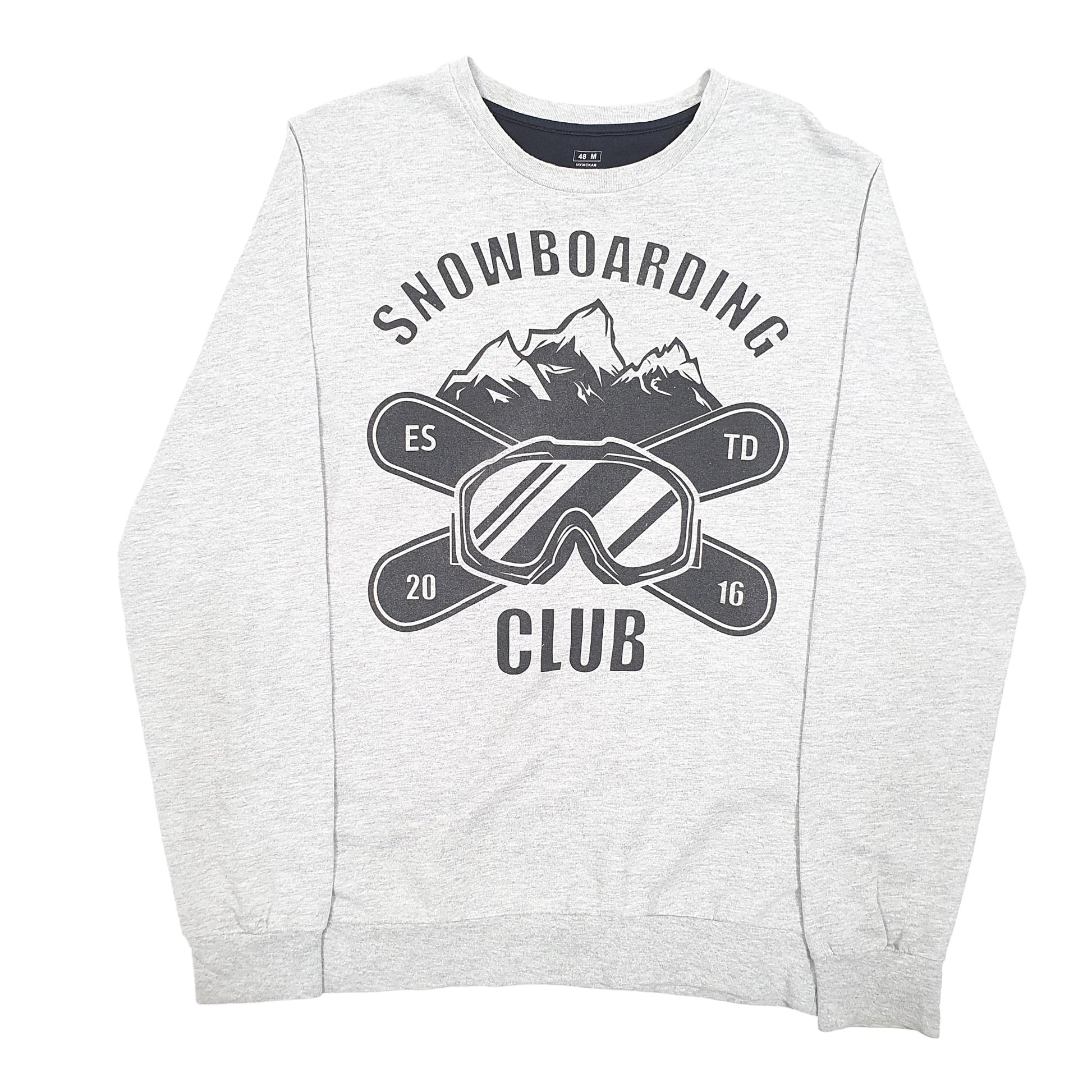 Mens Grey TBOE Snowboarding Club Crewneck Jumper