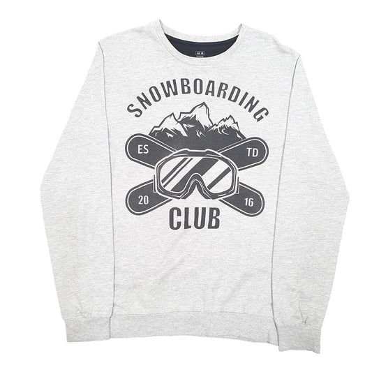 Mens Grey TBOE Snowboarding Club Crewneck Jumper