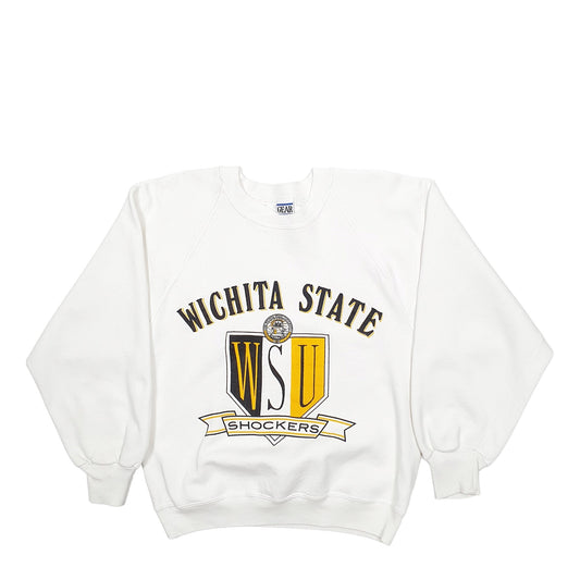 Womens White Hanes Wichita State Shockers Made In USA Vintage 90's Crewneck Jumper