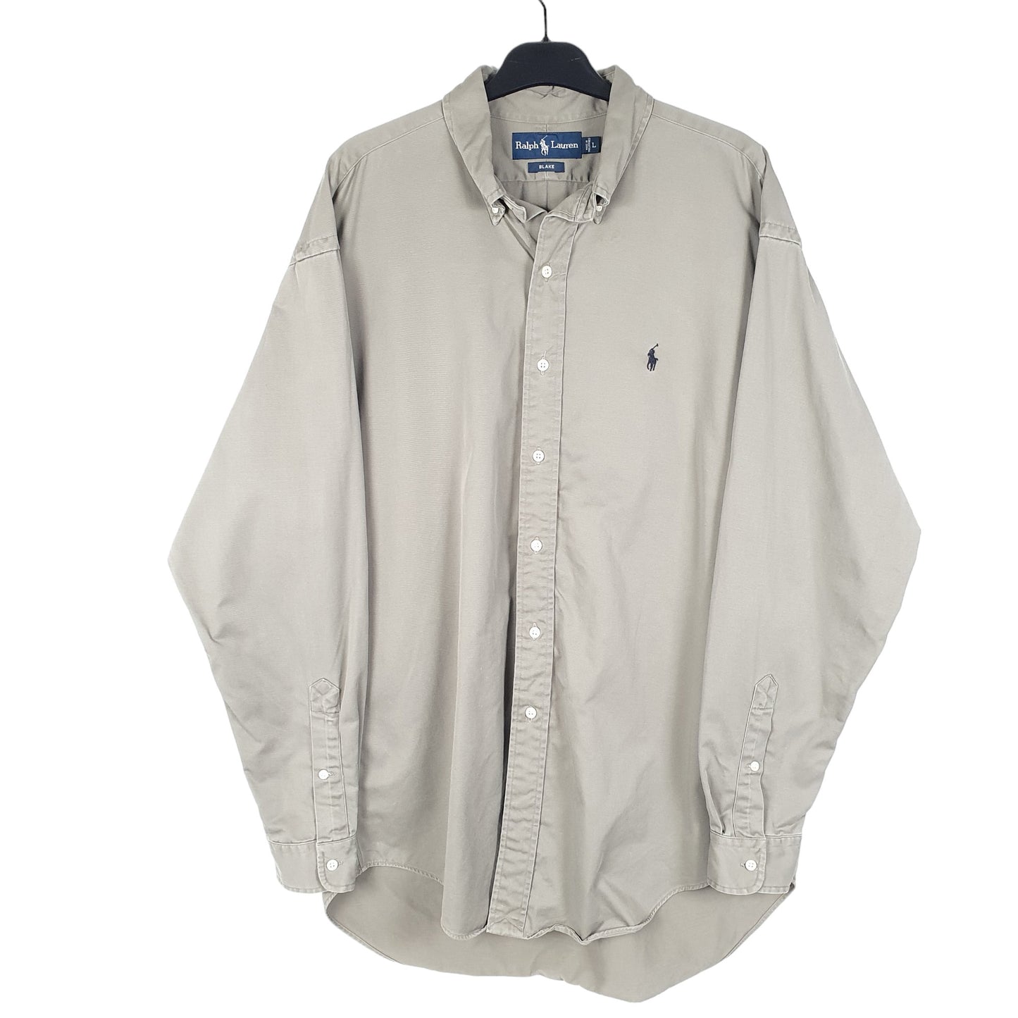 Mens Khaki Ralph Lauren Oxford Long Sleeve Shirt