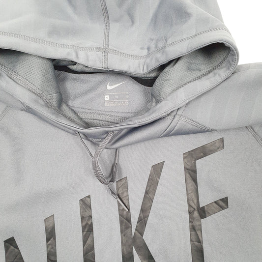 Mens Grey Nike Spellout Activewear Hoodie Jumper
