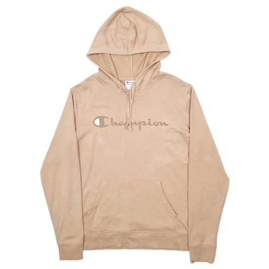 Mens Tan Champion Spellout Hoodie Jumper