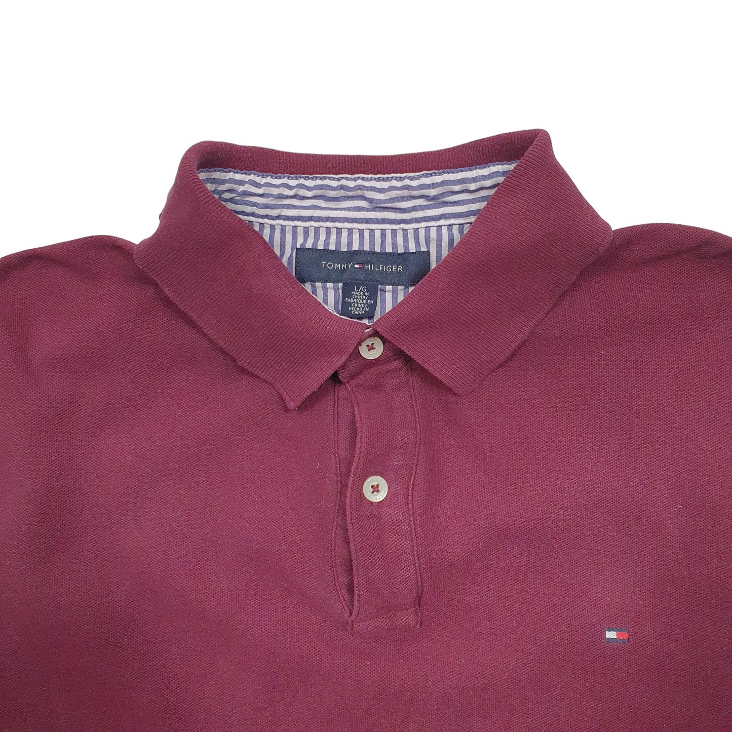 Mens Burgundy Tommy Hilfiger  Short Sleeve Polo Shirt