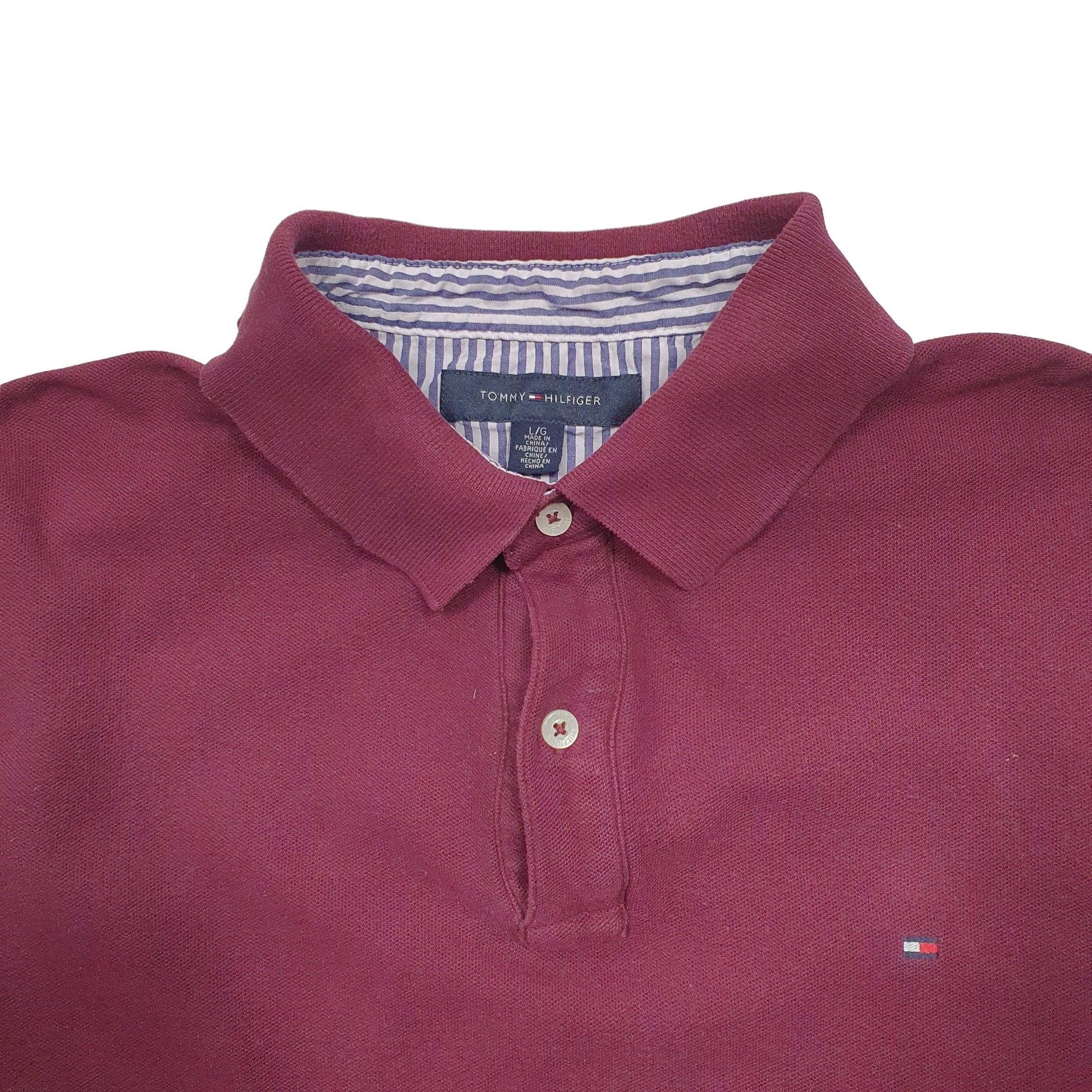Mens Burgundy Tommy Hilfiger  Short Sleeve Polo Shirt