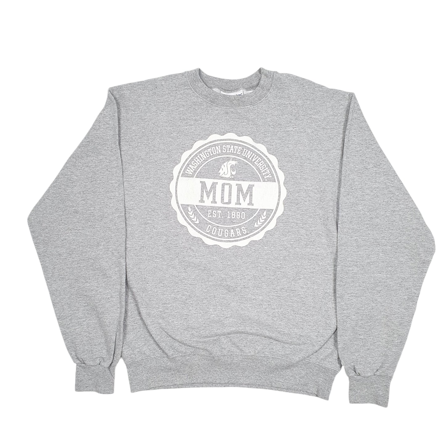 Mens Grey Champion Washington State University Mom Cougars USA Crewneck Jumper