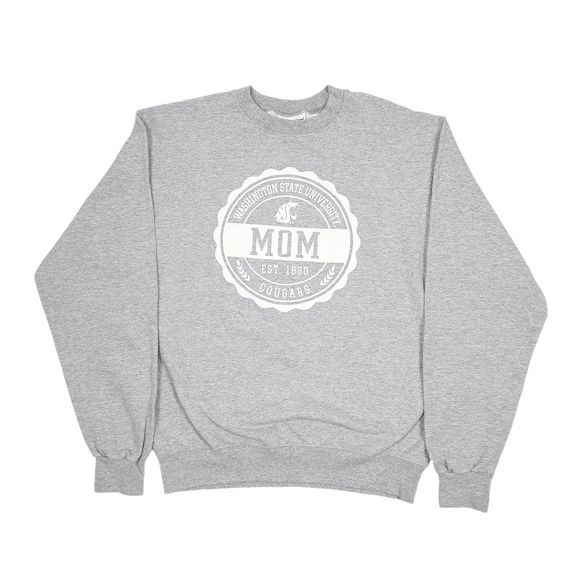 Mens Grey Champion Washington State University Mom Cougars USA Crewneck Jumper