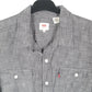 Mens Grey Levis Chambray Work Long Sleeve Shirt