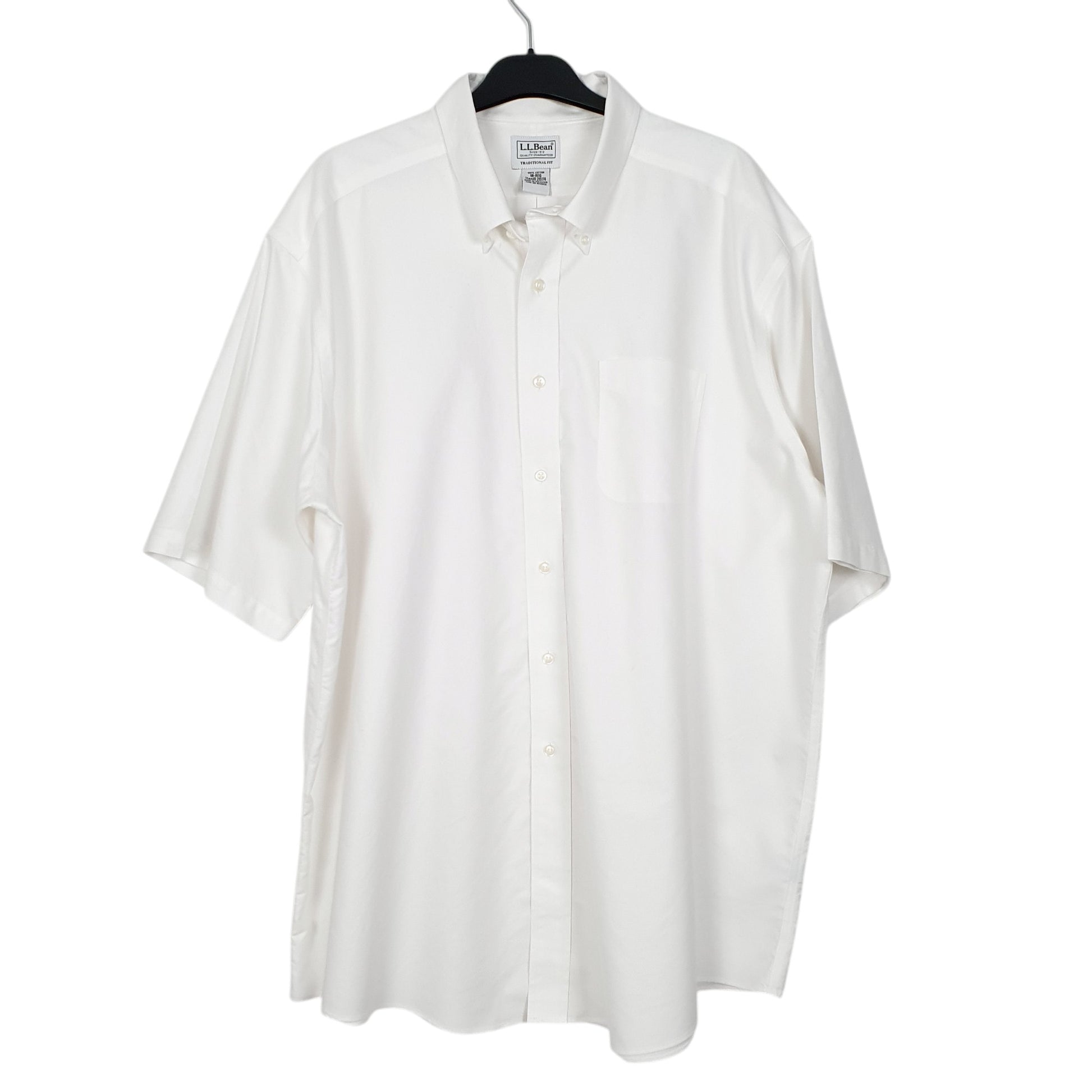 Mens White L.L.Bean  Short Sleeve Shirt