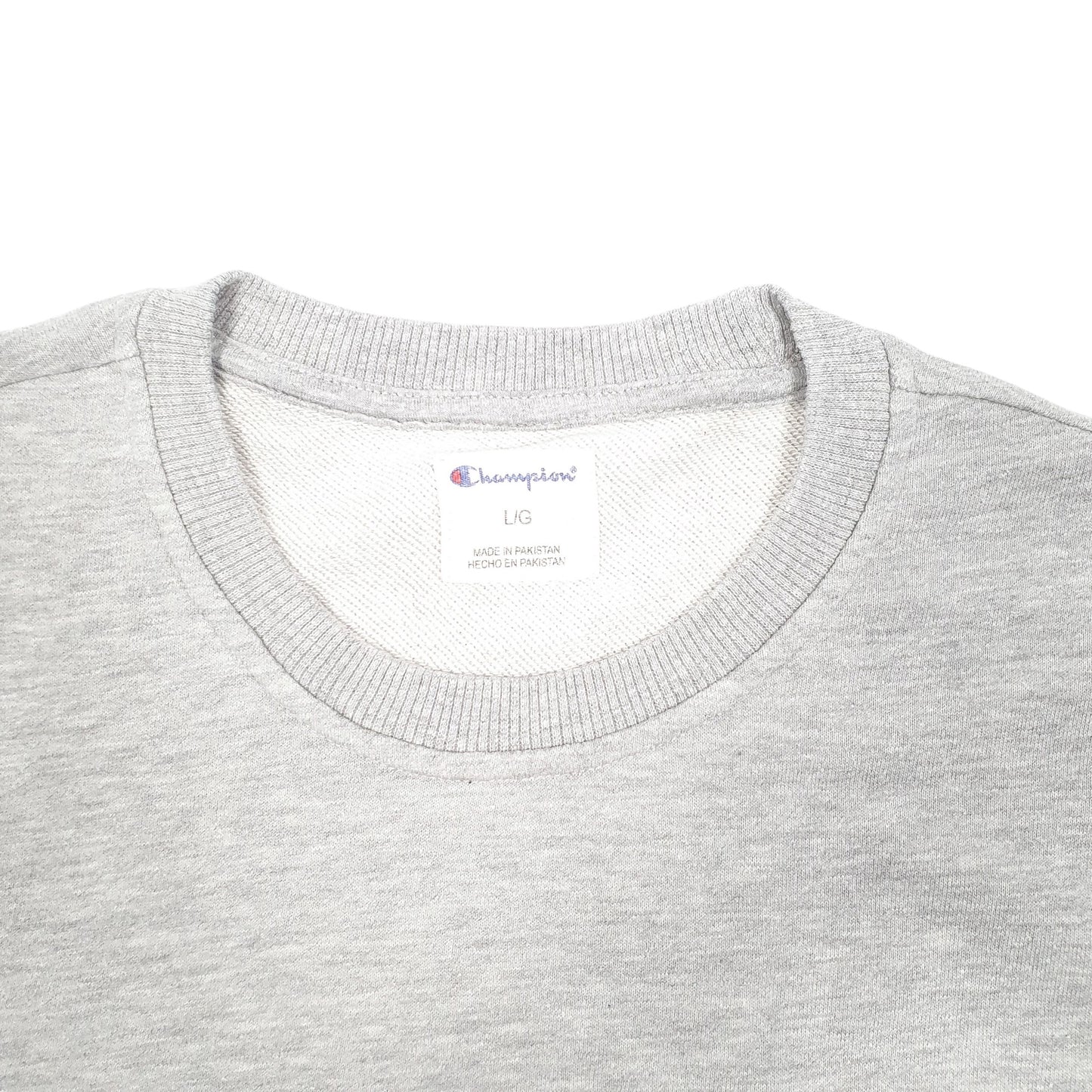 Mens Grey Champion Script Crewneck Jumper