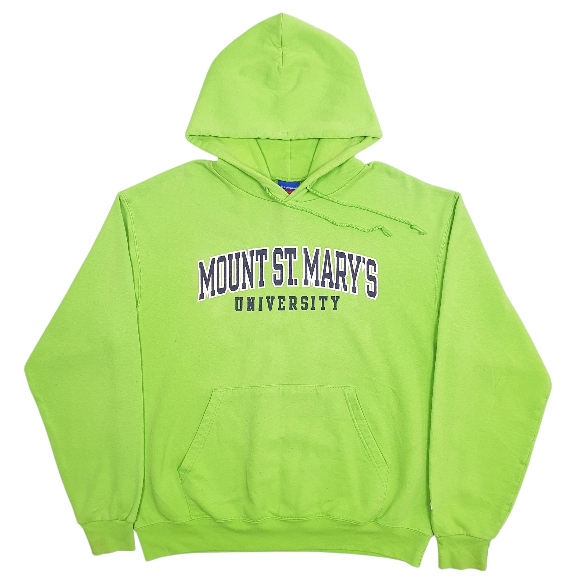 Mens Green Champion Mount St Mary's University Hoodie Jumper
