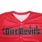 Mens Red Non Branded Baseball Jersey Dirt Devils Spellout Short Sleeve T Shirt