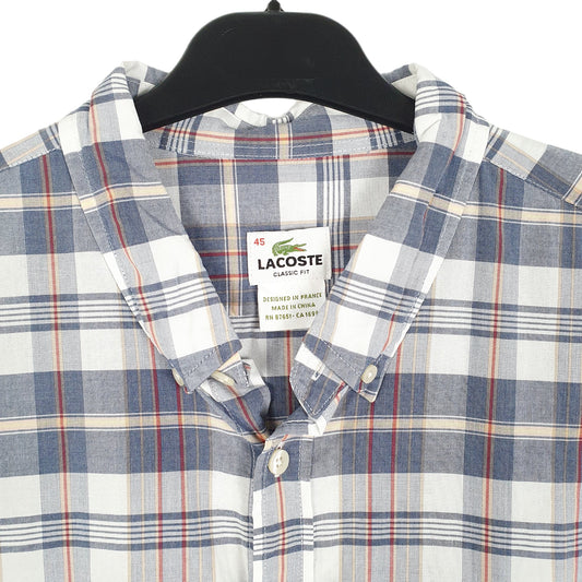 Mens White Lacoste  Long Sleeve Shirt