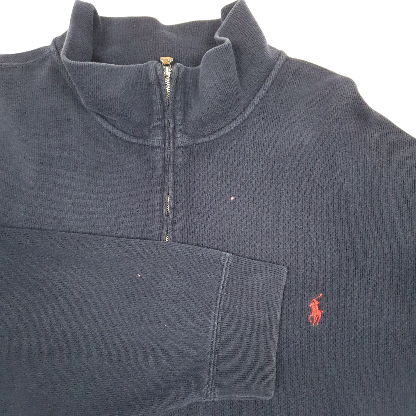 Mens Navy Polo Ralph Lauren Tall Quarter Zip Jumper