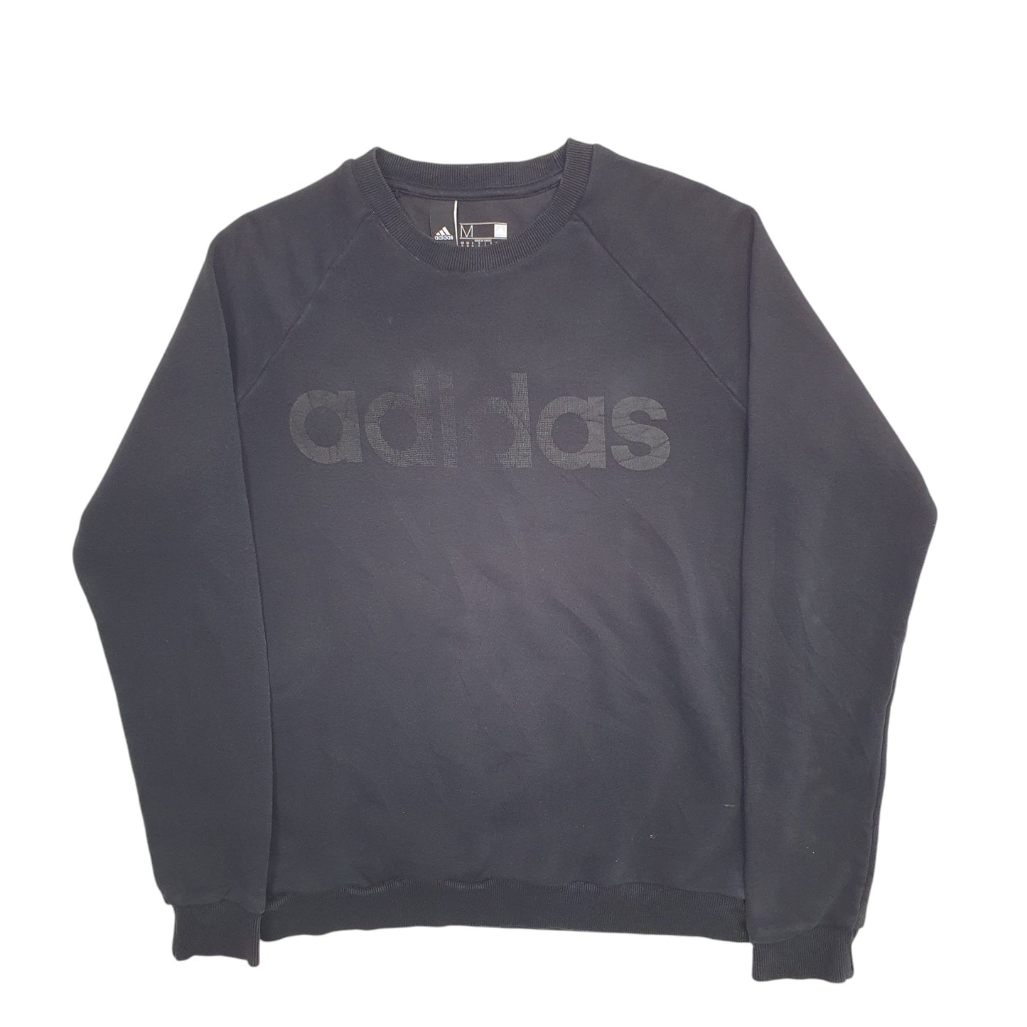 Womens Black Adidas Spellout Crewneck Jumper