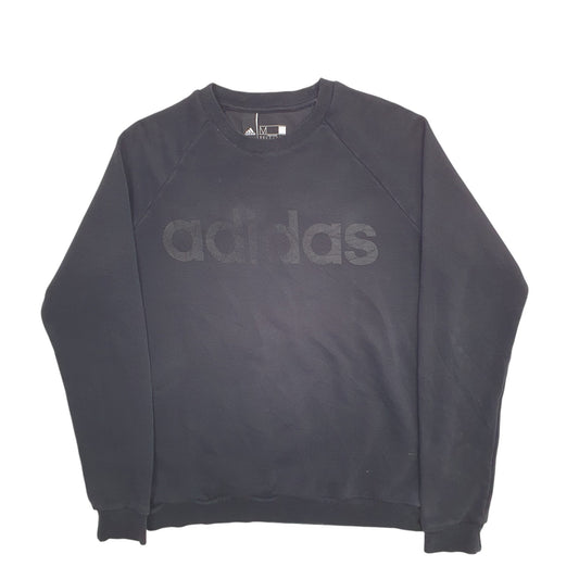 Womens Black Adidas Spellout Crewneck Jumper