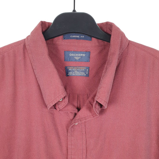 Mens Burgundy Dockers  Long Sleeve Shirt