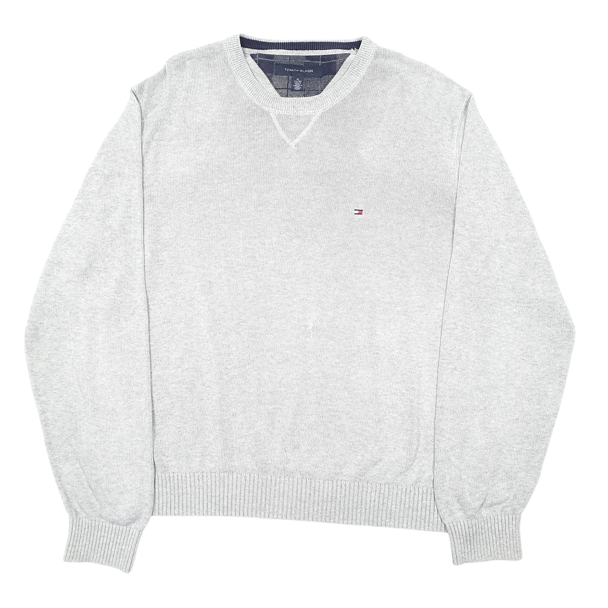 Mens Grey Tommy Hilfiger Knit Crewneck Jumper