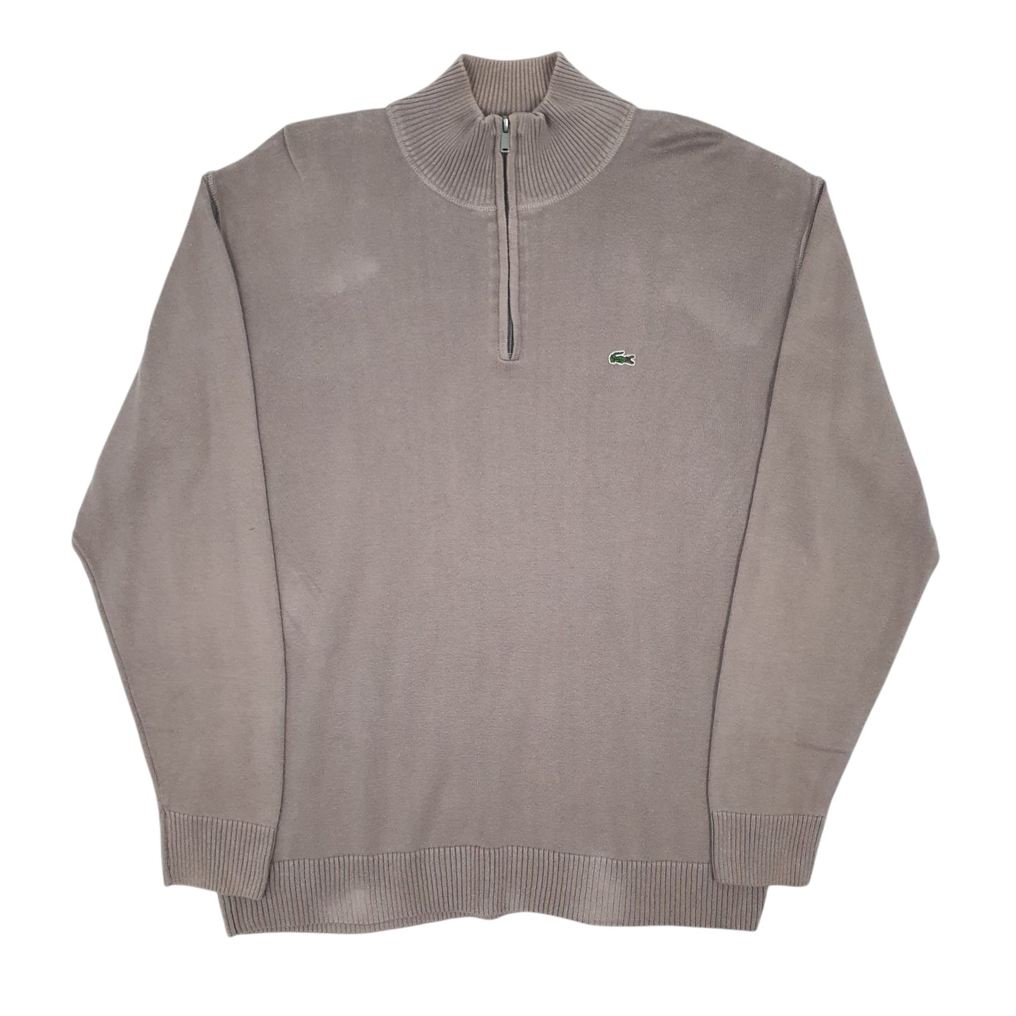 Mens Grey Lacoste  Quarter Zip Jumper