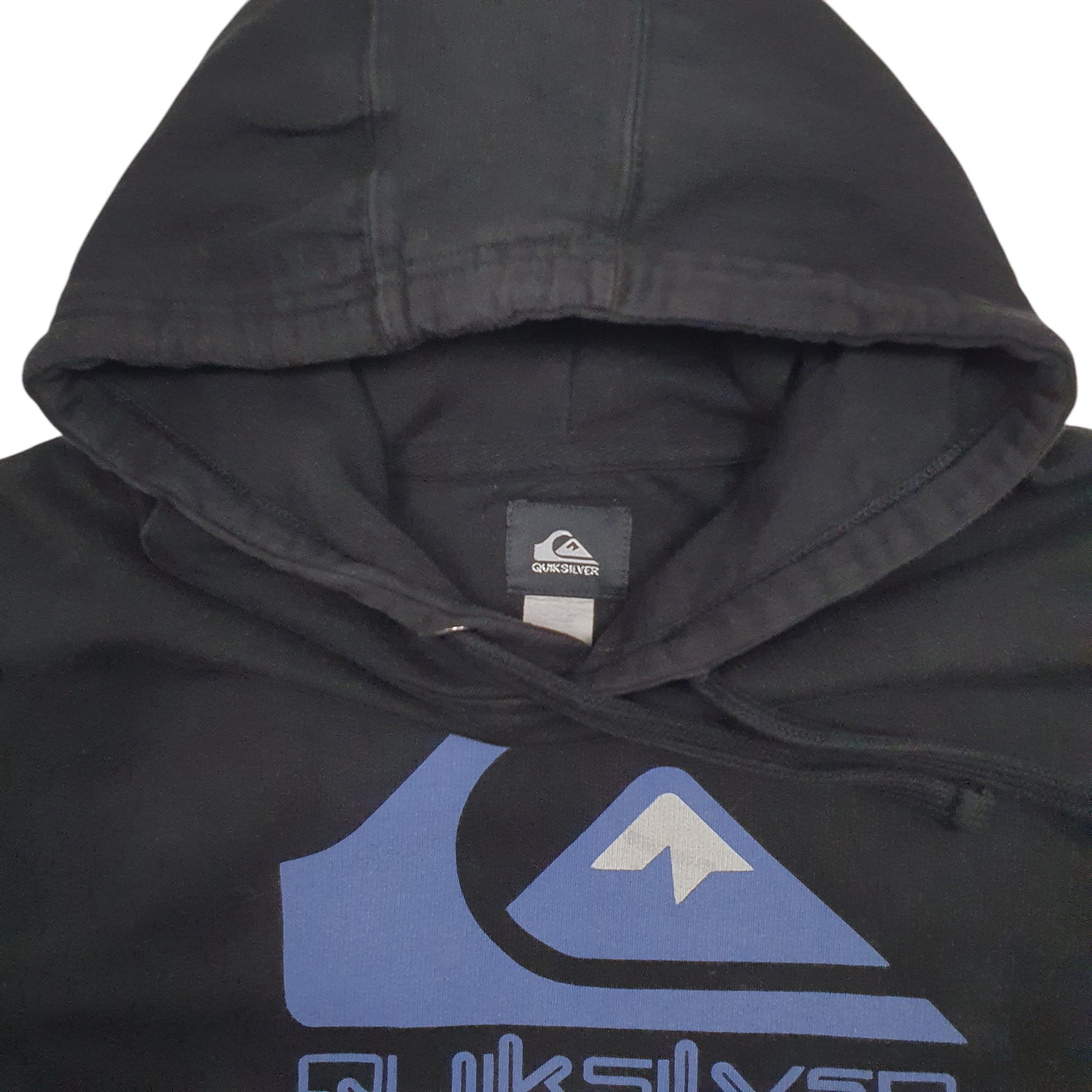Mens Black Quiksilver Spellout Surfing Hoodie Jumper