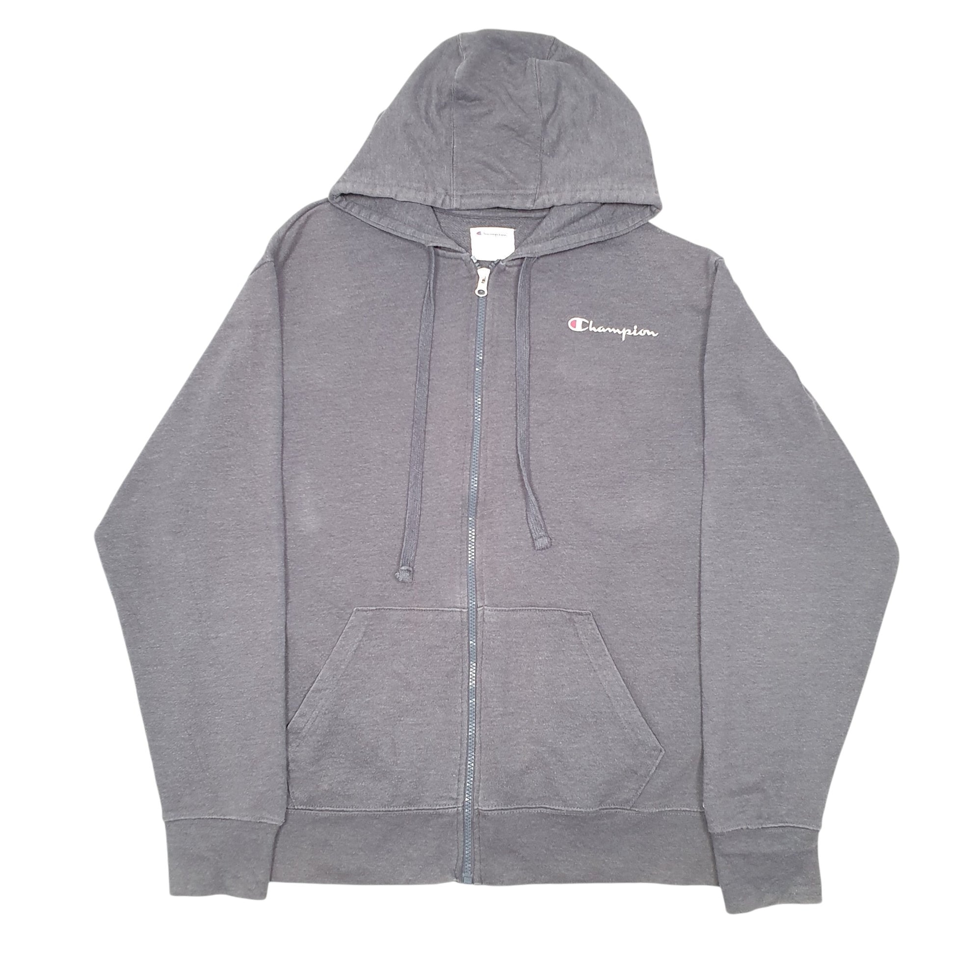 Mens Grey Champion Hoodie Full Zip Jumper