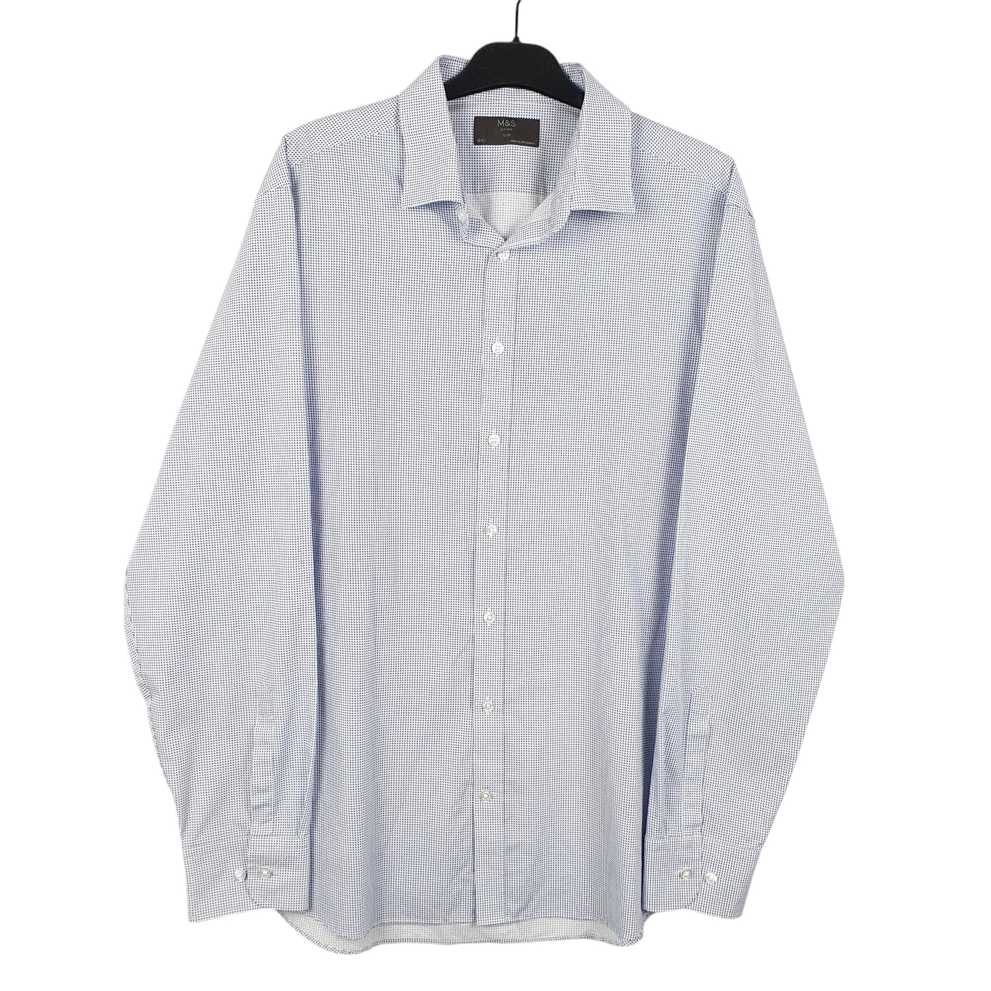 Mens White M&S  Long Sleeve Shirt