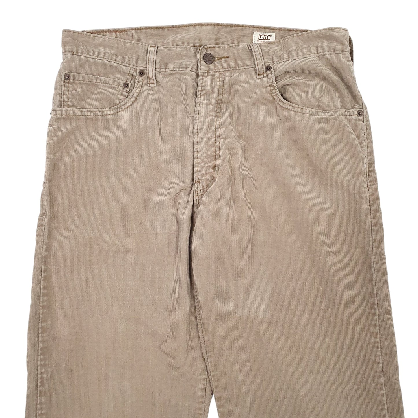 Mens Beige Levis Relaxed Corduroy Trousers