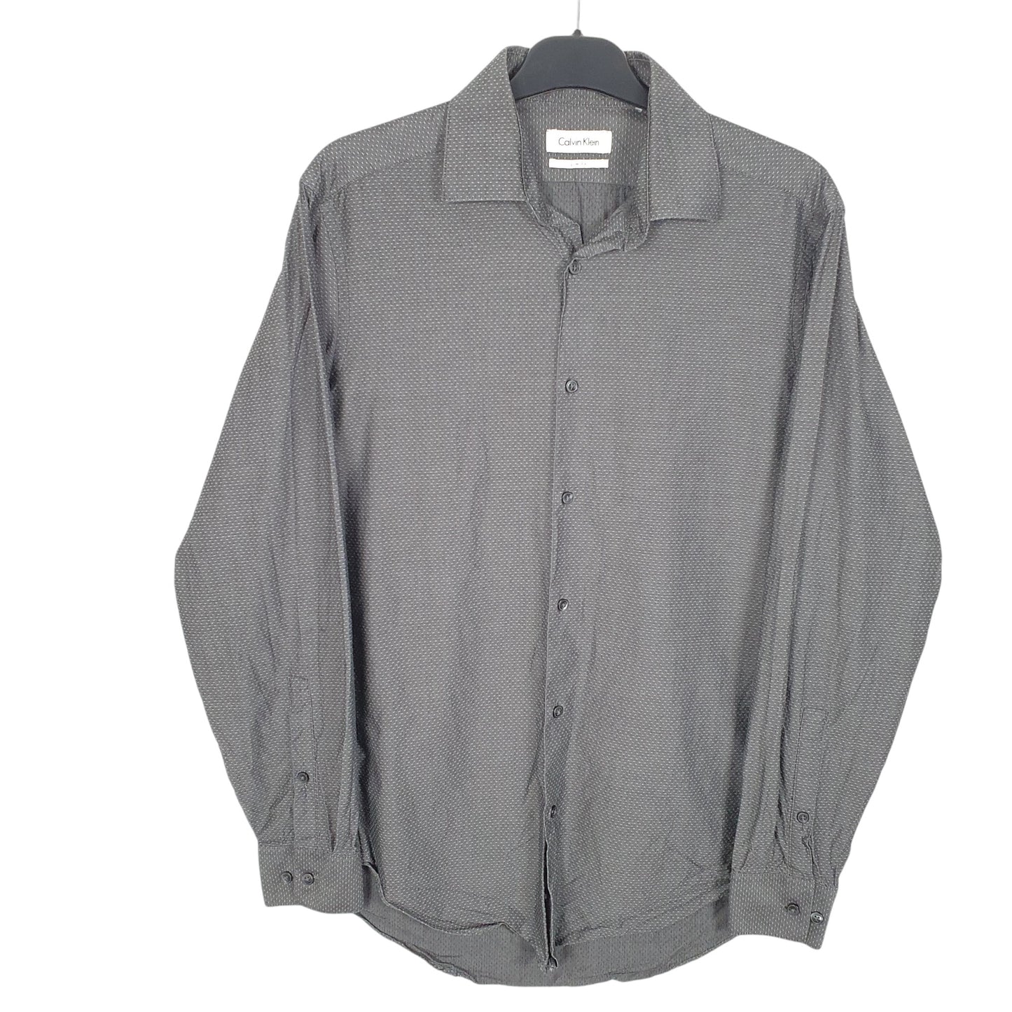 Mens Grey Calvin  Long Sleeve Shirt