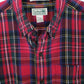 Mens Red L.L.Bean Traditional Flannel Overshirt Long Sleeve Shirt