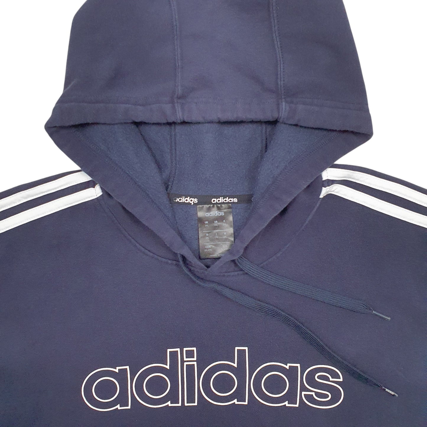 Mens Navy Adidas Spellout Hoodie Jumper
