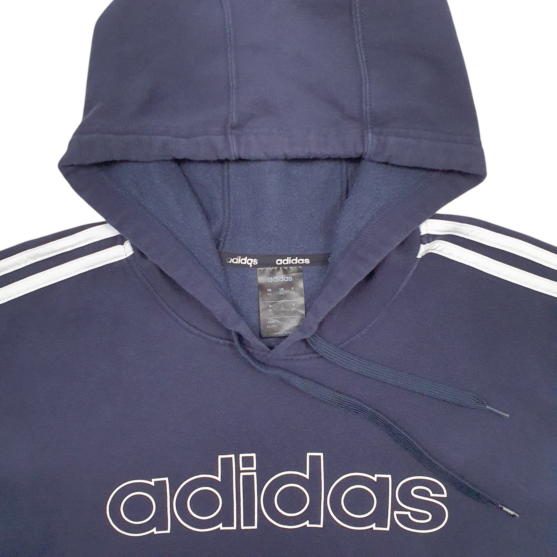 Mens Navy Adidas Spellout Hoodie Jumper
