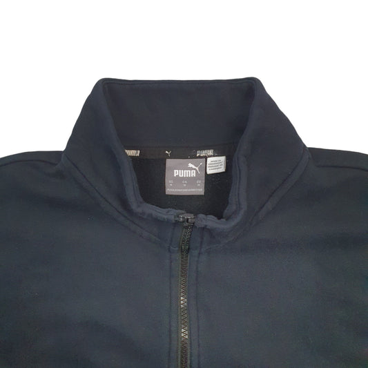 Mens Black Puma  Quarter Zip Jumper