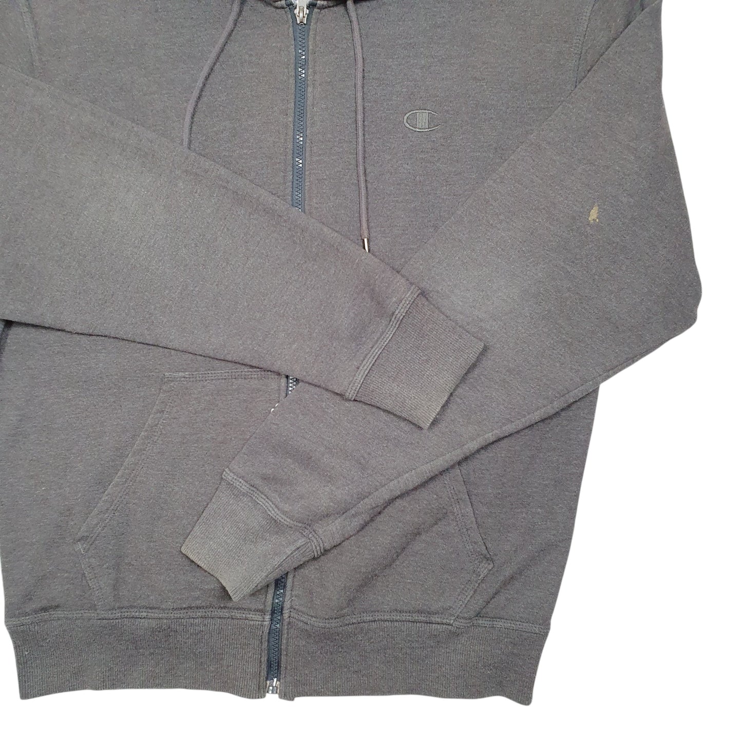 Mens Grey Champion Hoodie Full Zip Jumper