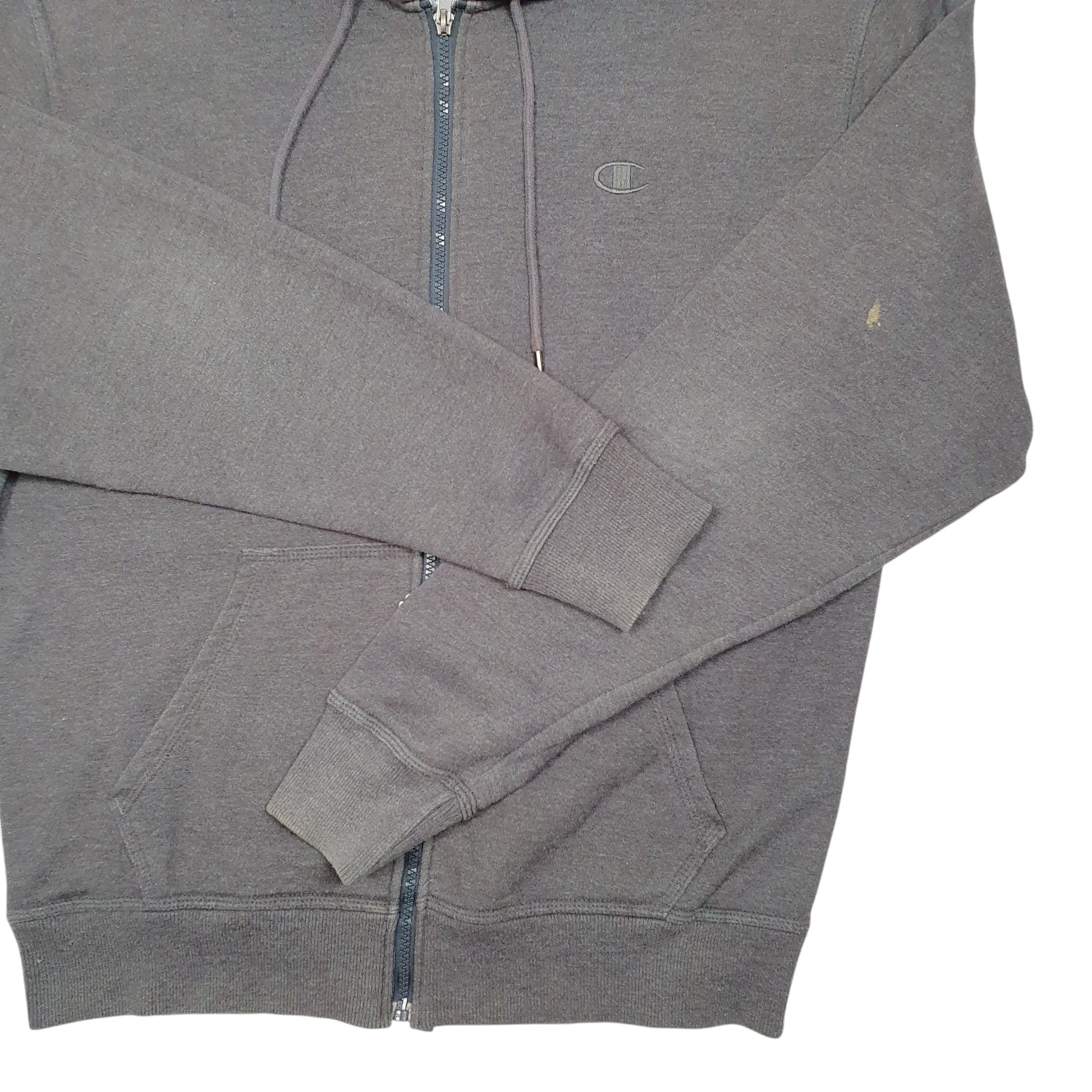 Mens Grey Champion Hoodie Full Zip Jumper