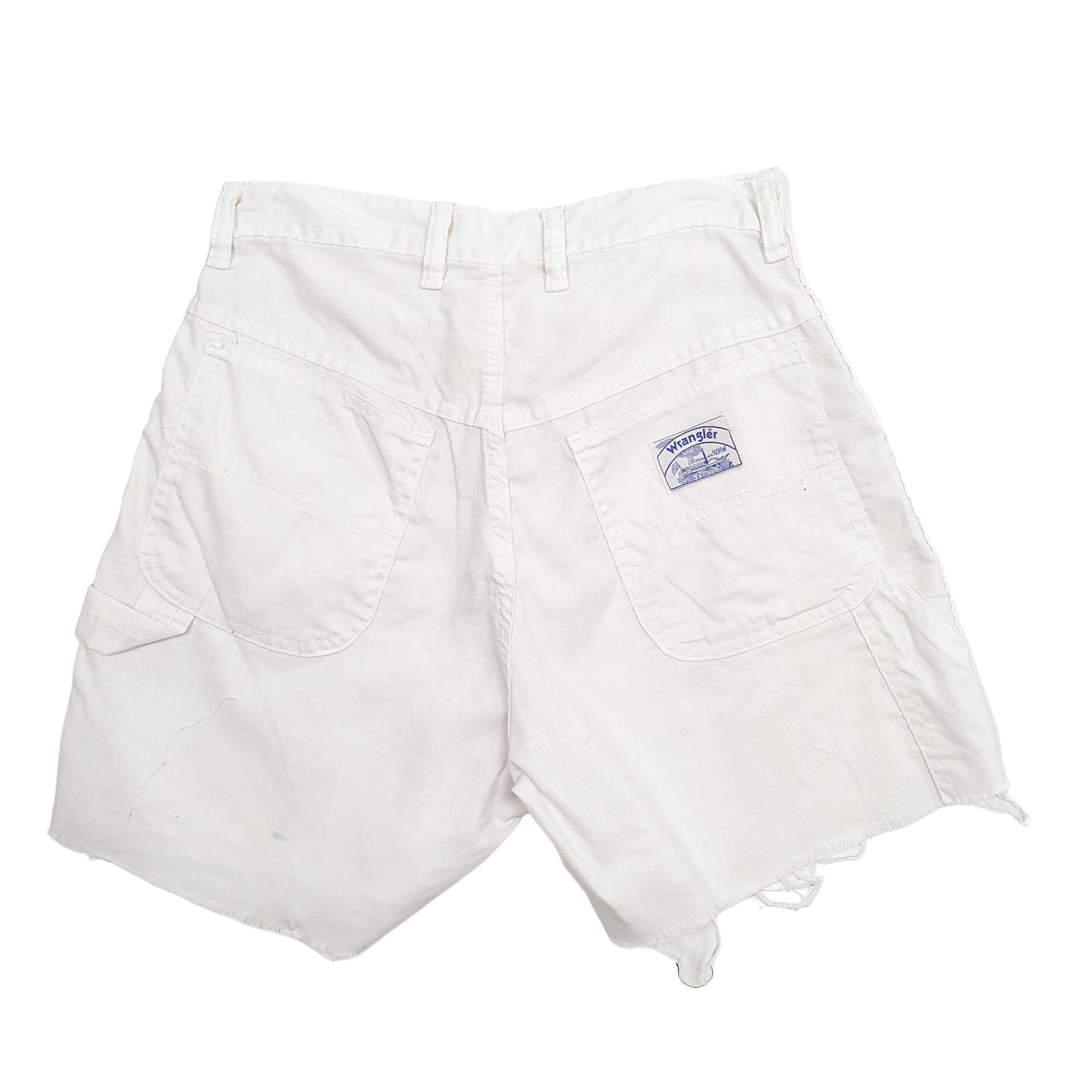 Mens White Wrangler Vintage Made In USA Cut Off Cargo Shorts