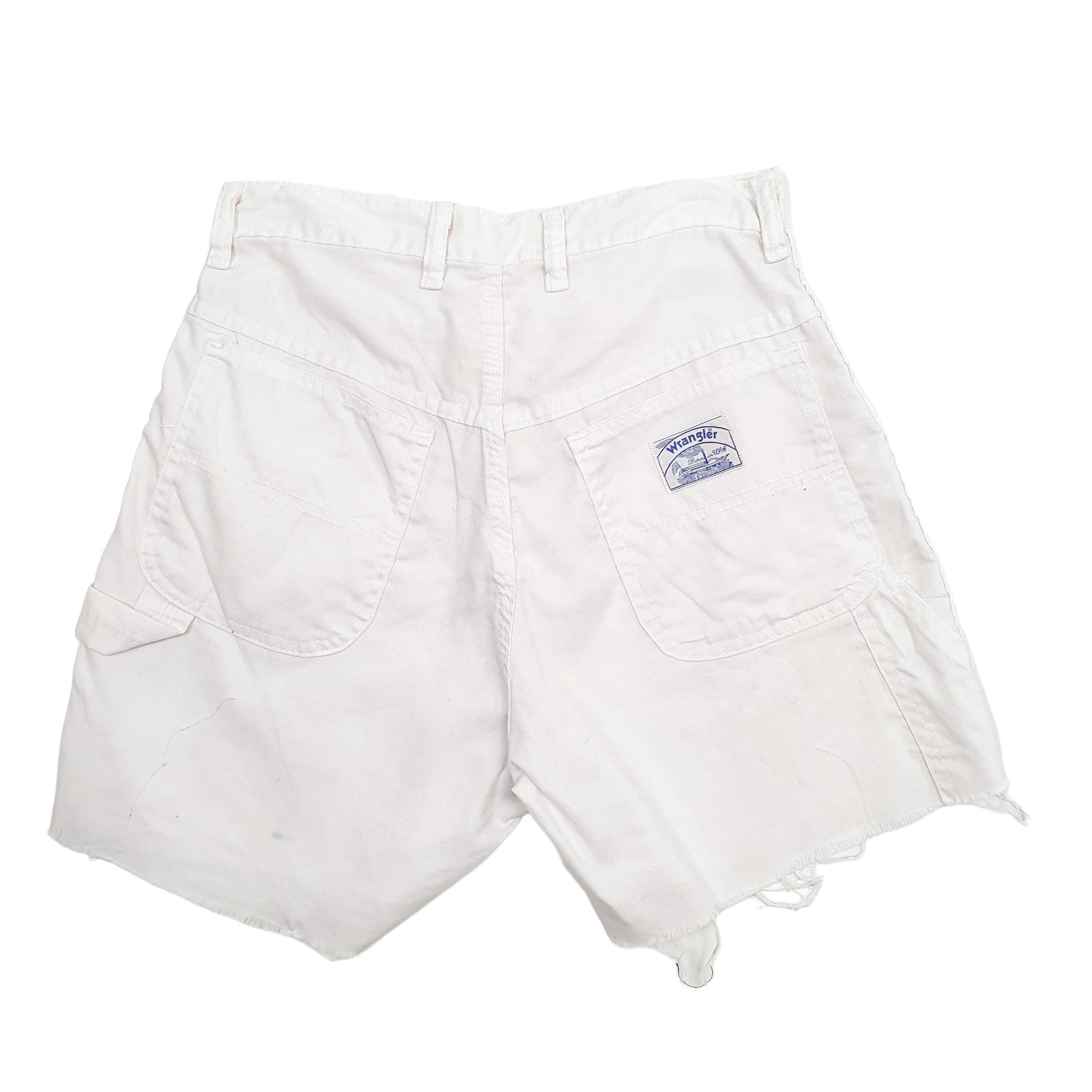 Mens White Wrangler Vintage Made In USA Cut Off Cargo Shorts