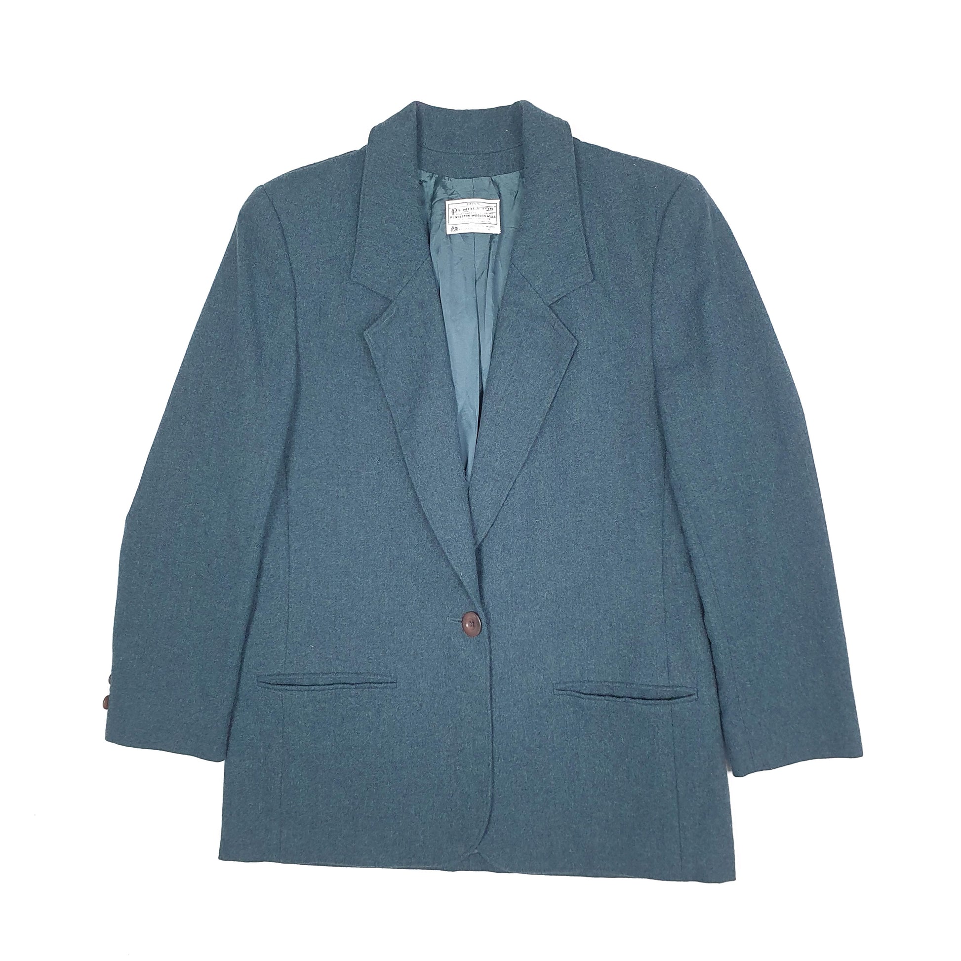 Womens Blue Pendleton Vintage 90s Suit Quarter Zip Coat