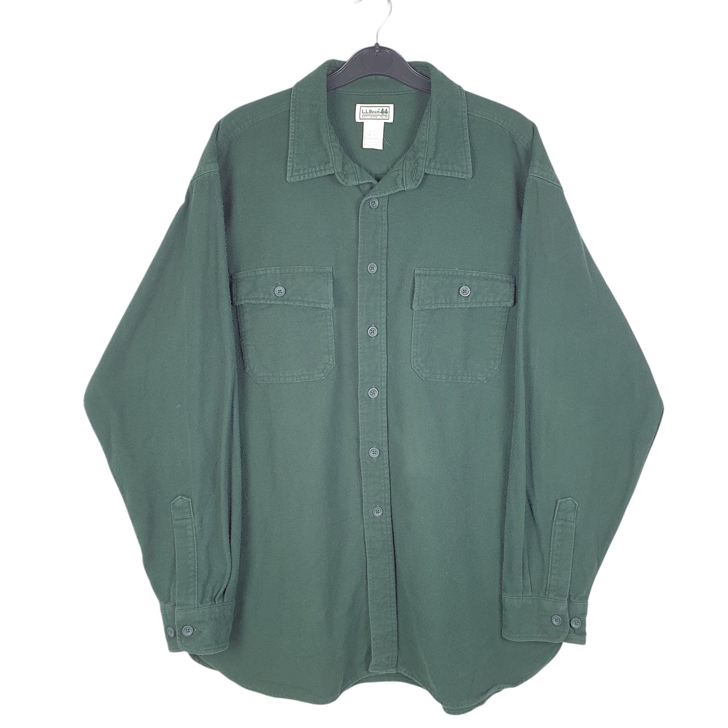 Mens Green L.L.Bean Chamois Overshirt Shacket Long Sleeve Shirt