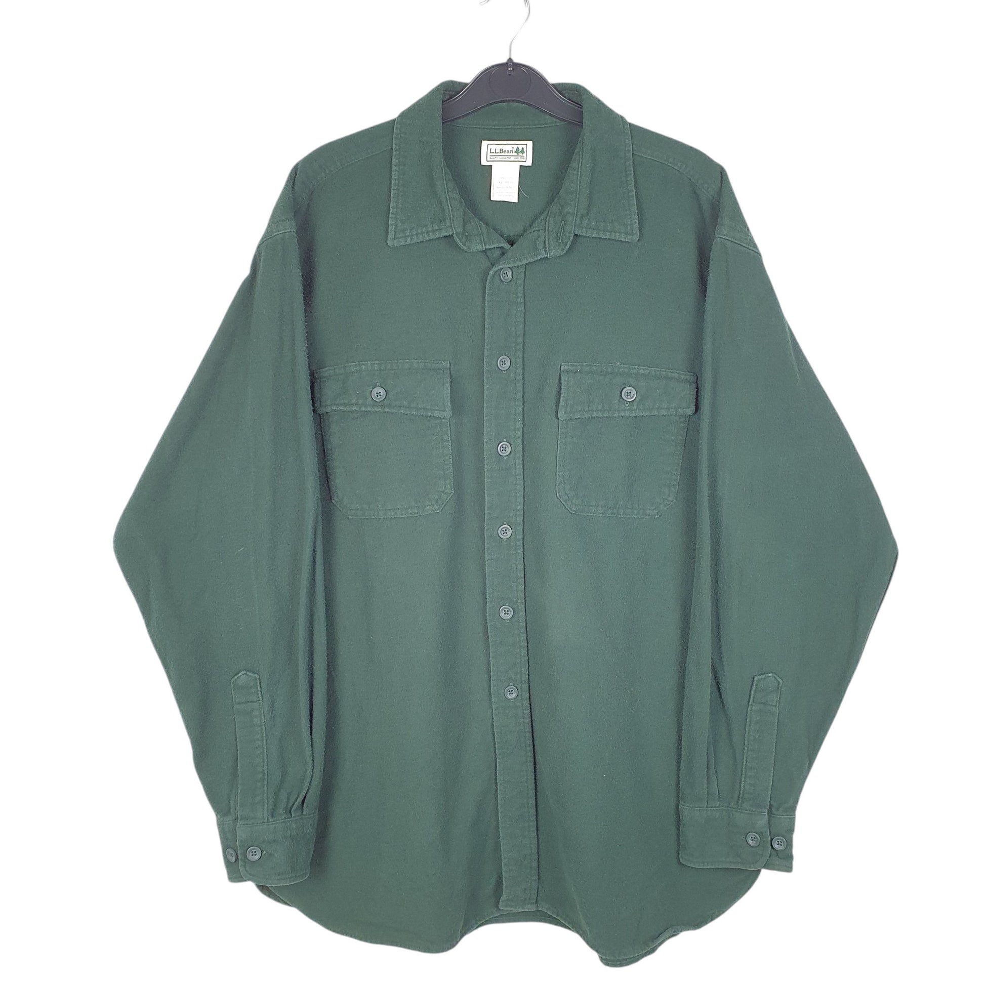 Mens Green L.L.Bean Chamois Overshirt Shacket Long Sleeve Shirt
