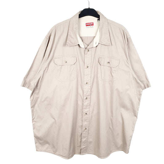 Mens Beige Wrangler  Short Sleeve Shirt