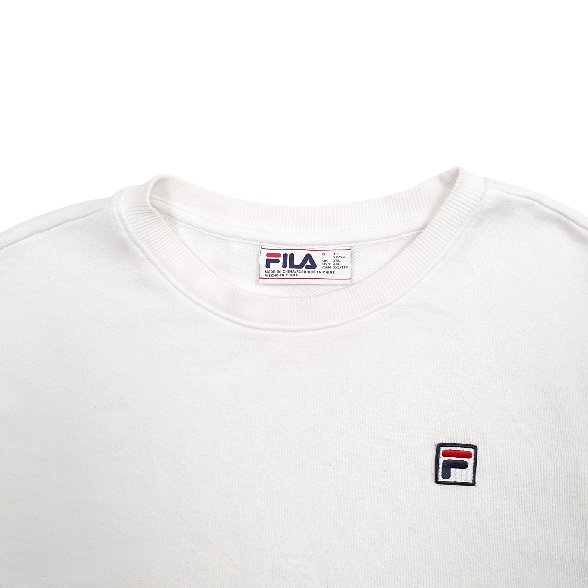 Womens White Fila  Crewneck Jumper