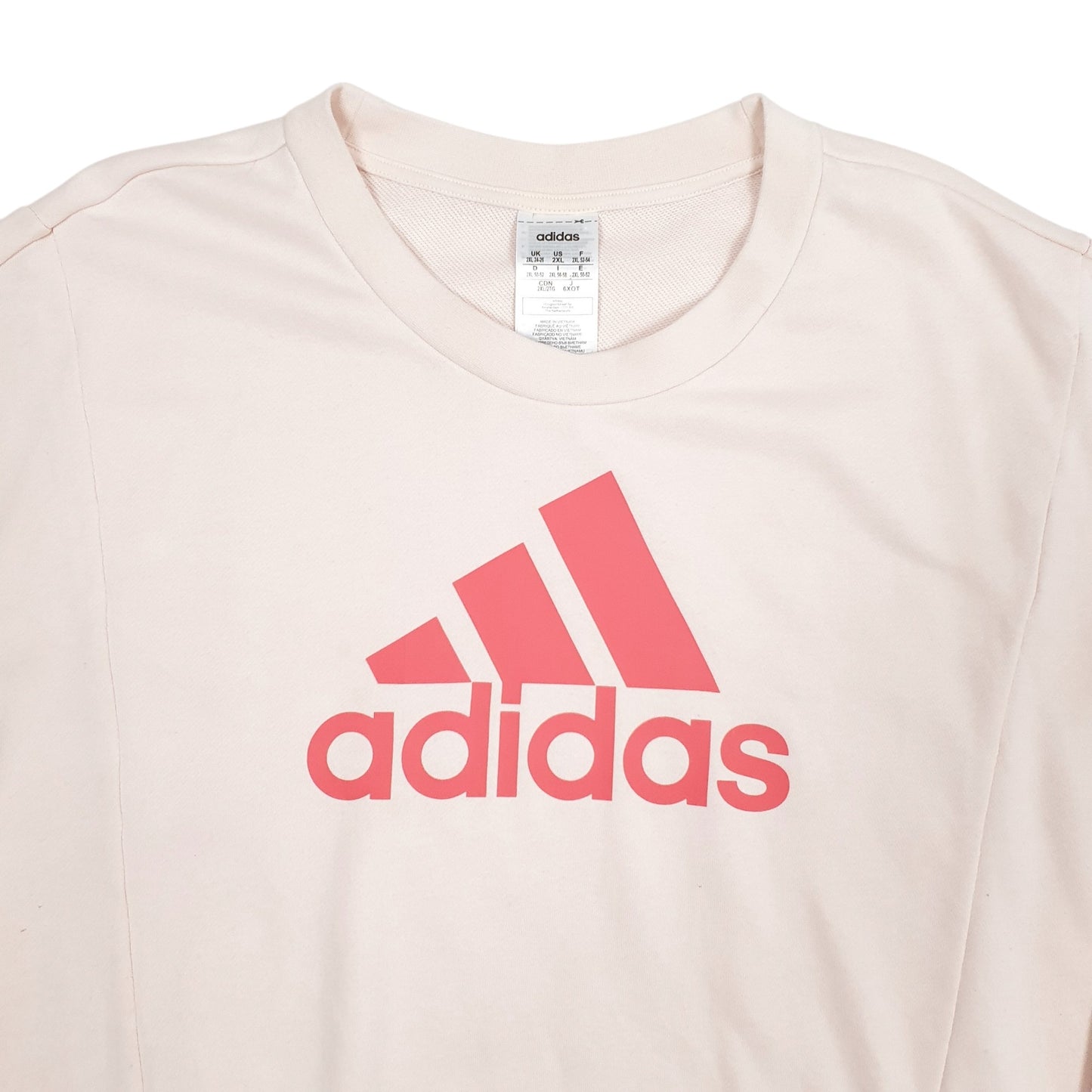Mens Pink Adidas Spellout Crewneck Jumper