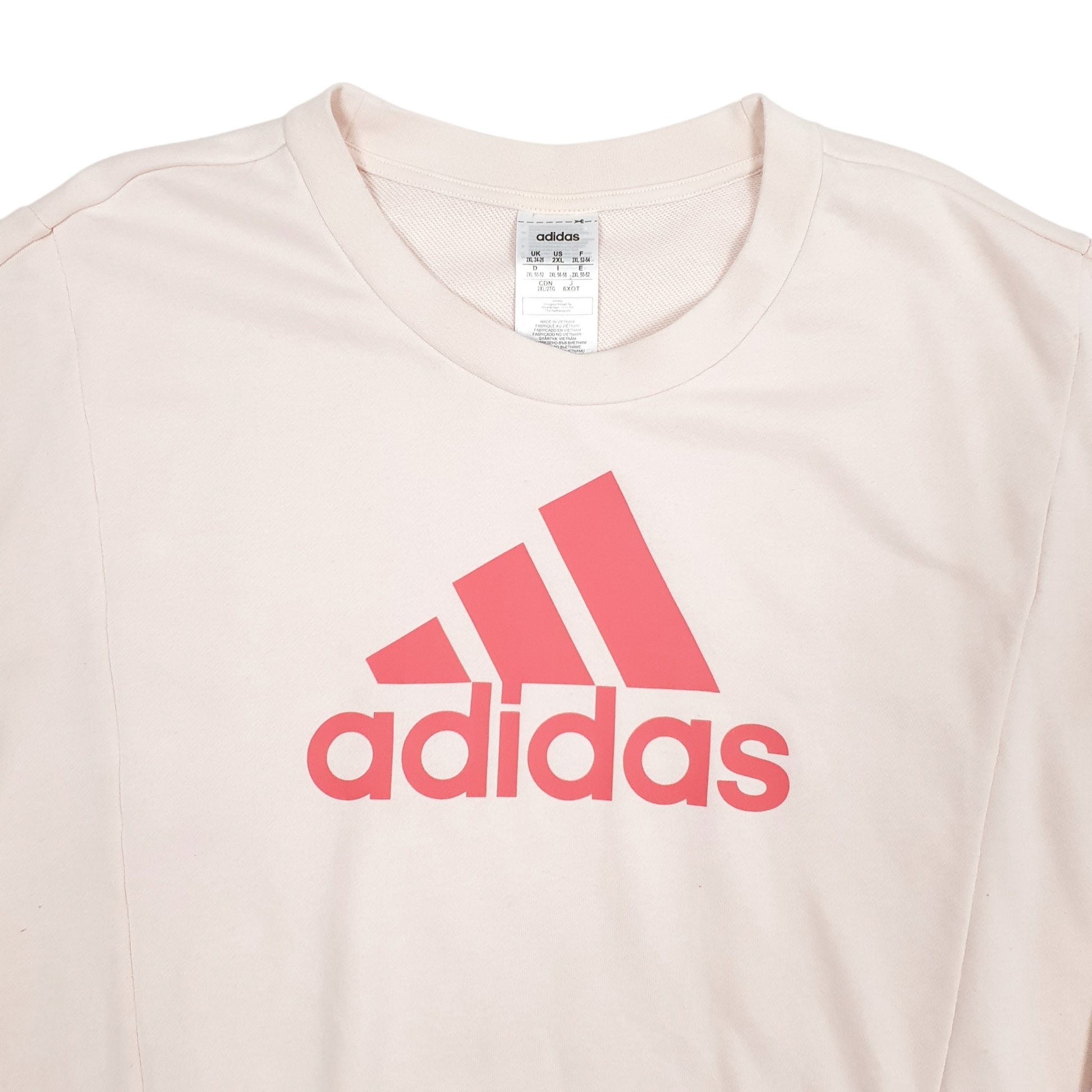 Mens Pink Adidas Spellout Crewneck Jumper