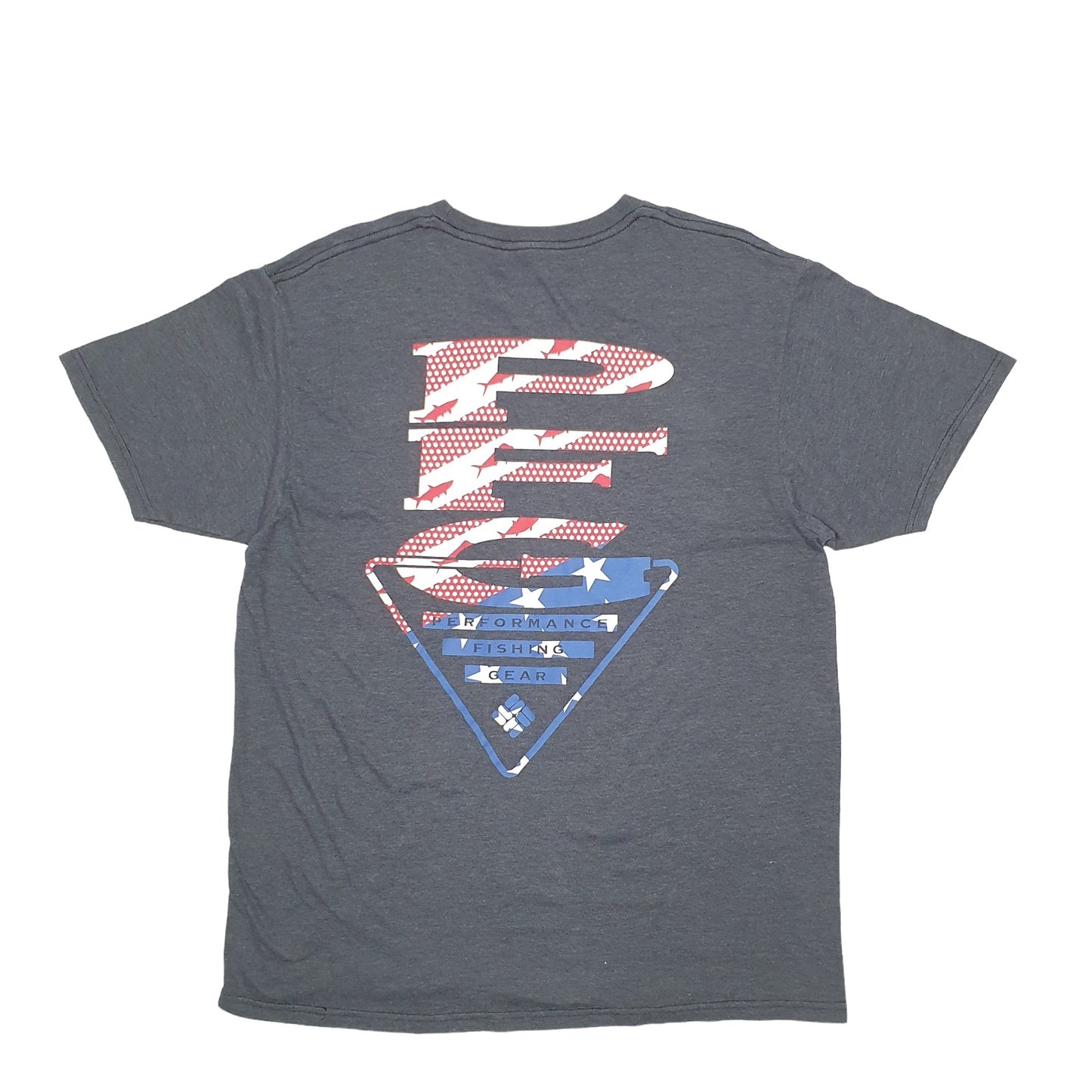 Mens Grey Columbia Sportswear PFG Fishing Short Sleeve T Shirt