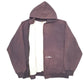 Mens Burgundy Carhartt Workwear Hoodie Thermal Lined Insulated Full Zip Jumper