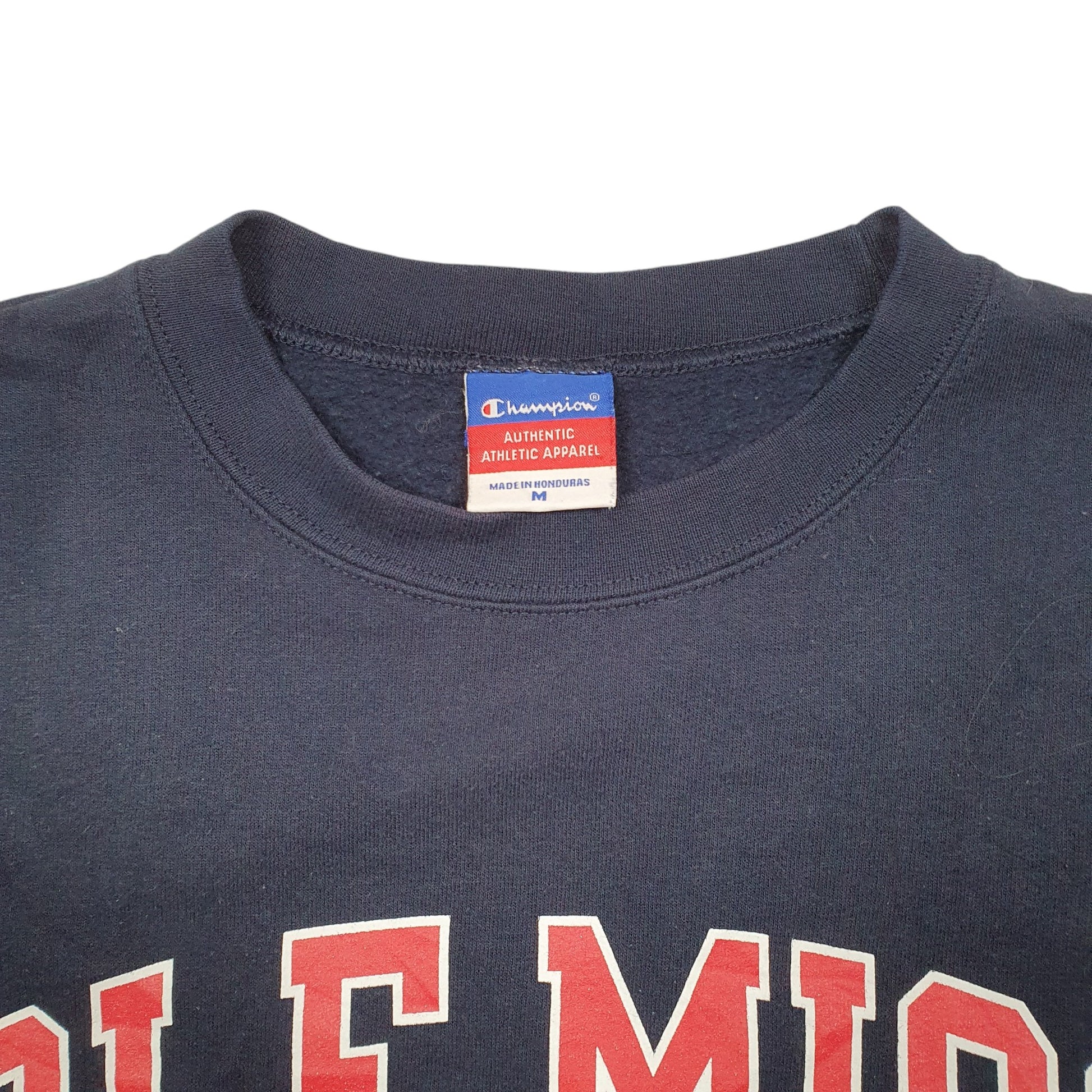 Mens Navy Champion Ole Miss USA College Spellout Crewneck Jumper
