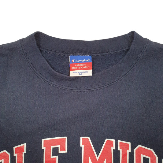 Mens Navy Champion Ole Miss USA College Spellout Crewneck Jumper