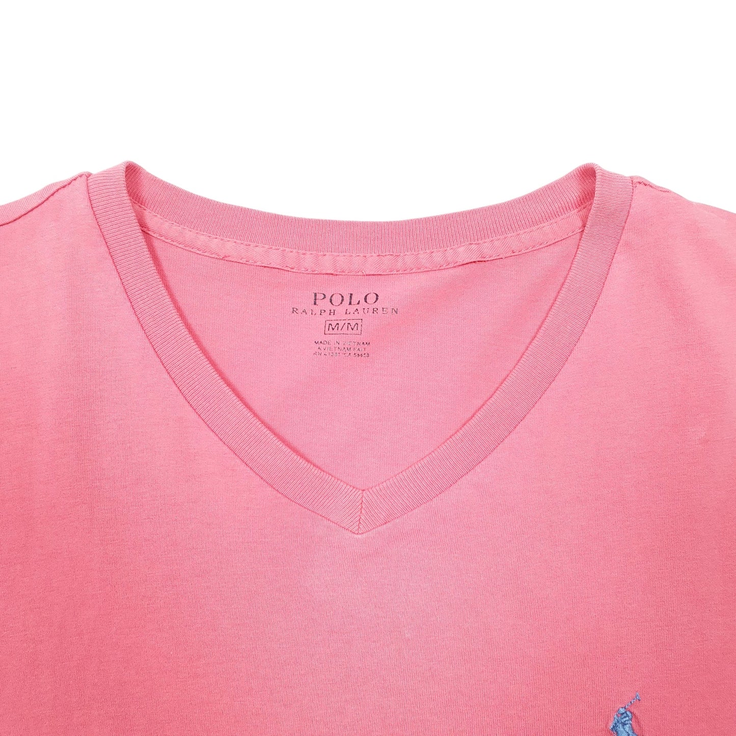 Mens Pink Polo Ralph Lauren V Neck Short Sleeve T Shirt